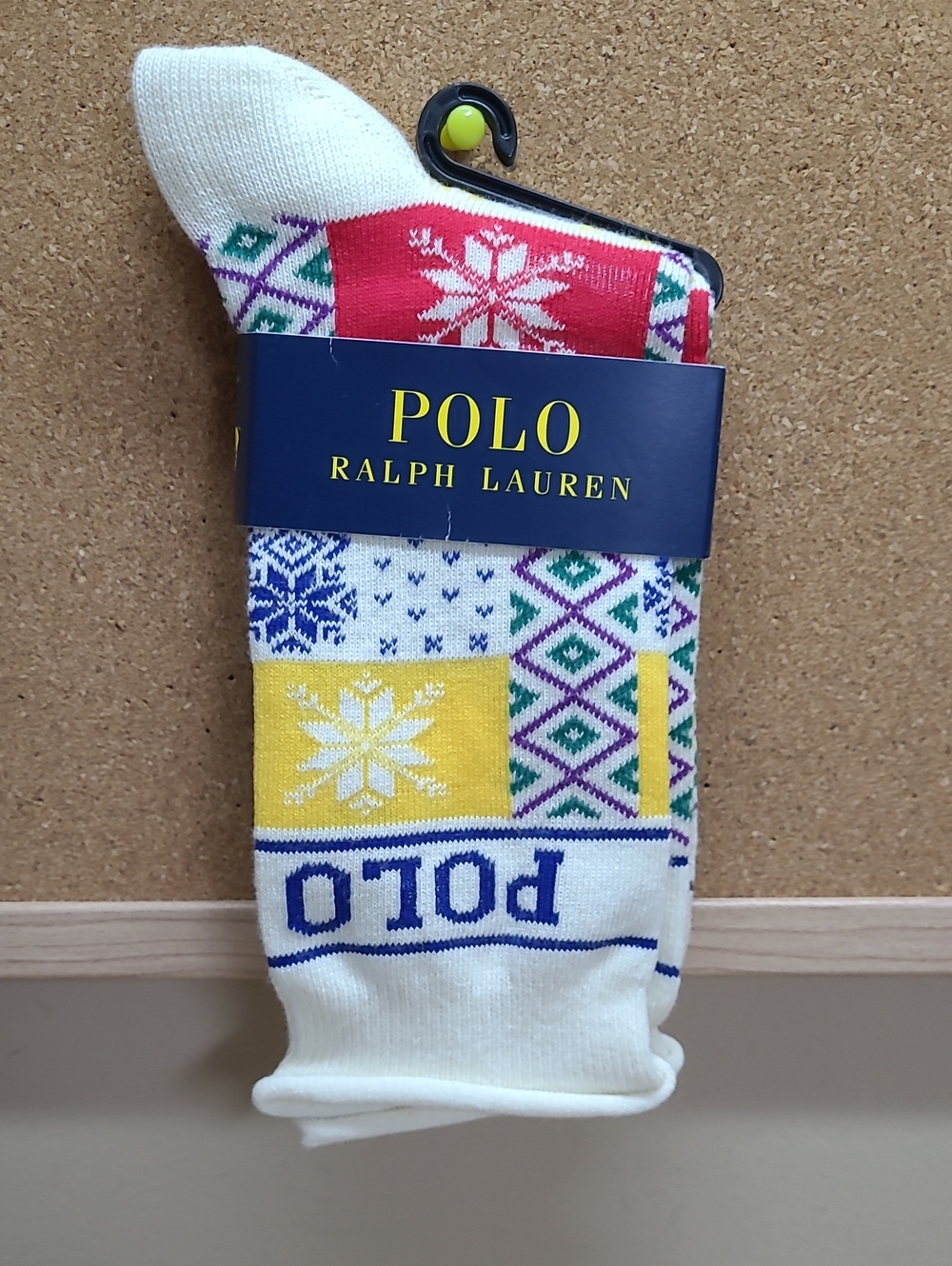 Polo Ralph Lauren Ivory/Snowfake Woman Socks Size 9-11 Fits Shoe Size 4-10 1/2